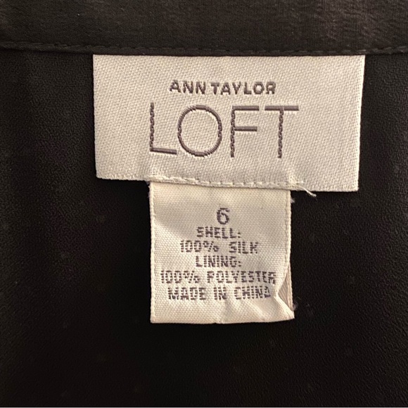Ann Taylor Loft Black Silk Skirt Size 6 - Picture 5 of 8